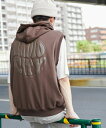【SALE 3959円→3299円】ノースリジップパーカー メンズ スウェット トップス ノースリーブ ベスト パーカー バックロゴ ジップパーカー 春 夏 秋 WEGO ウィゴー