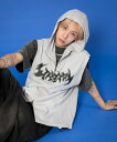 【WEGO】ノースリーブグラフィックZIPパーカー