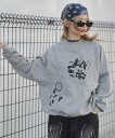 【SALE 4399円→2199円】フォトペーストグラフィックプルオーバー メンズ レディース ユニセックス 男女兼用 トップス スウェット 長袖 トレーナー ...