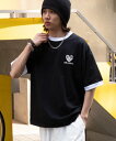 【SALE 3299円→2199円】アクセ付きリンガーグラフィックT Tシャツ メンズ トップス カットソー 半袖 グラフィックTシャツ アクセサリー付き セッ...