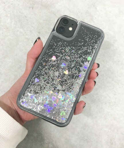 【WEGO】キラキラiphoneケース(シルバー)