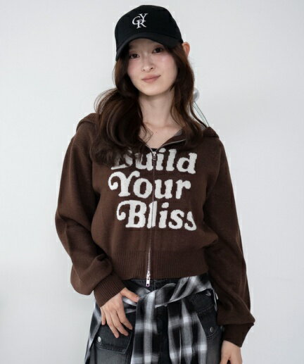 ＼20％OFFクーポン利用で3168円／25秋新作 グラフィックジャガードニットZIPパーカー レディース パーカー ニット セーター トップス 長袖 フーディー ロゴ 羽織り ゆったり カジュアル おしゃれ 秋 秋服 冬 冬服 WEGO ウィゴーのサムネイル