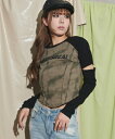 【WEGO】袖カットロゴトップ