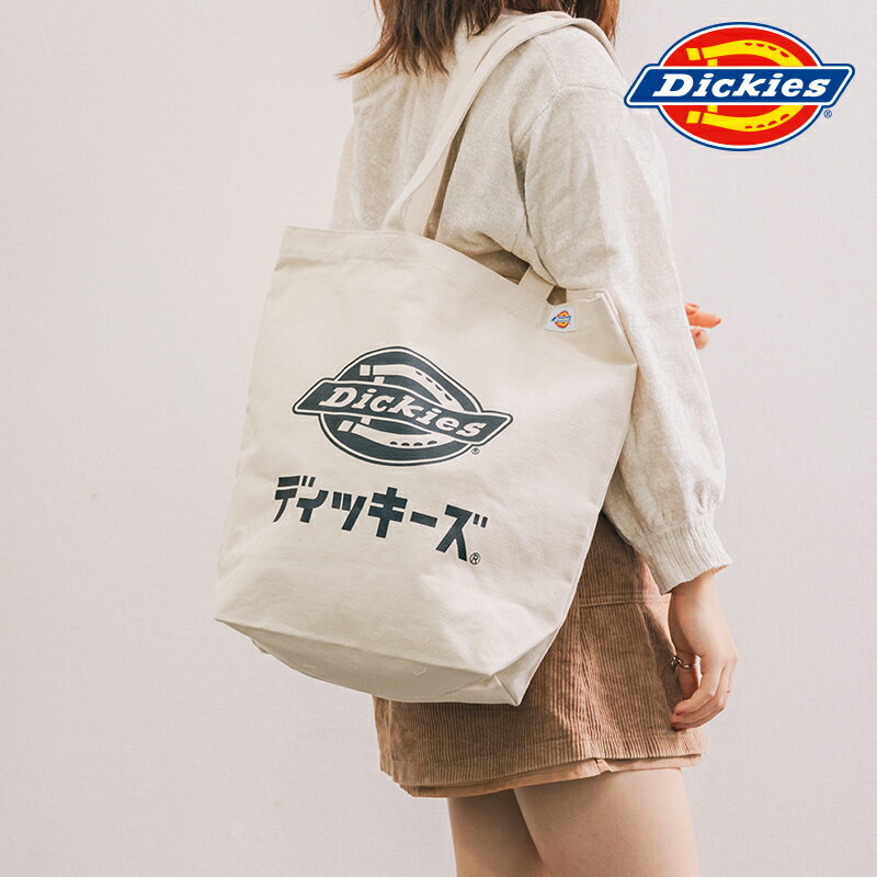 ディッキーズ バッグ メンズ 選べるノベルティプレゼント★Dickies ディッキーズ トートバッグ レトロ カタカナフォント 文字 ロゴ コットンキャンバス レディース メンズ ユニセックス 高校生 おしゃれ 大容量 かわいい 大人 通勤