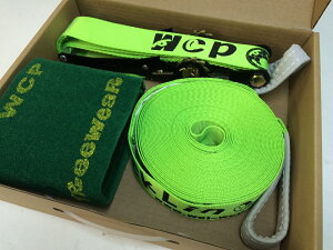 初心者セット【スラックライン】【WCP Slackline】 Glitterline 15m 『Fluorescent Green/蛍光緑発光ライン』(ツリーウェア2枚/収納ザック付属) 日本メーカー最新モデル発売 バランスウォーカー スタンダードライン 綱渡り ドッペルギャンガー 体幹 ボルダリングキャンプ通販格安セール情報 楽天 通販