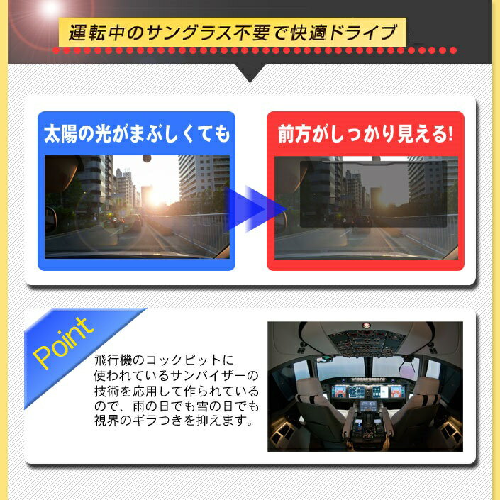 【あす楽対応】期間限定セールポイント5倍！4個セットサンバイザー　車用サンバイザー 日差しの悩みを軽減 カーバイザー 日除け サンバイザー クルマ用サンバイザー　防眩サンバイザー 昼夜兼用カーサンバイザー ビズクリアHDカーバイザー カーサンバイ ザー UVカット