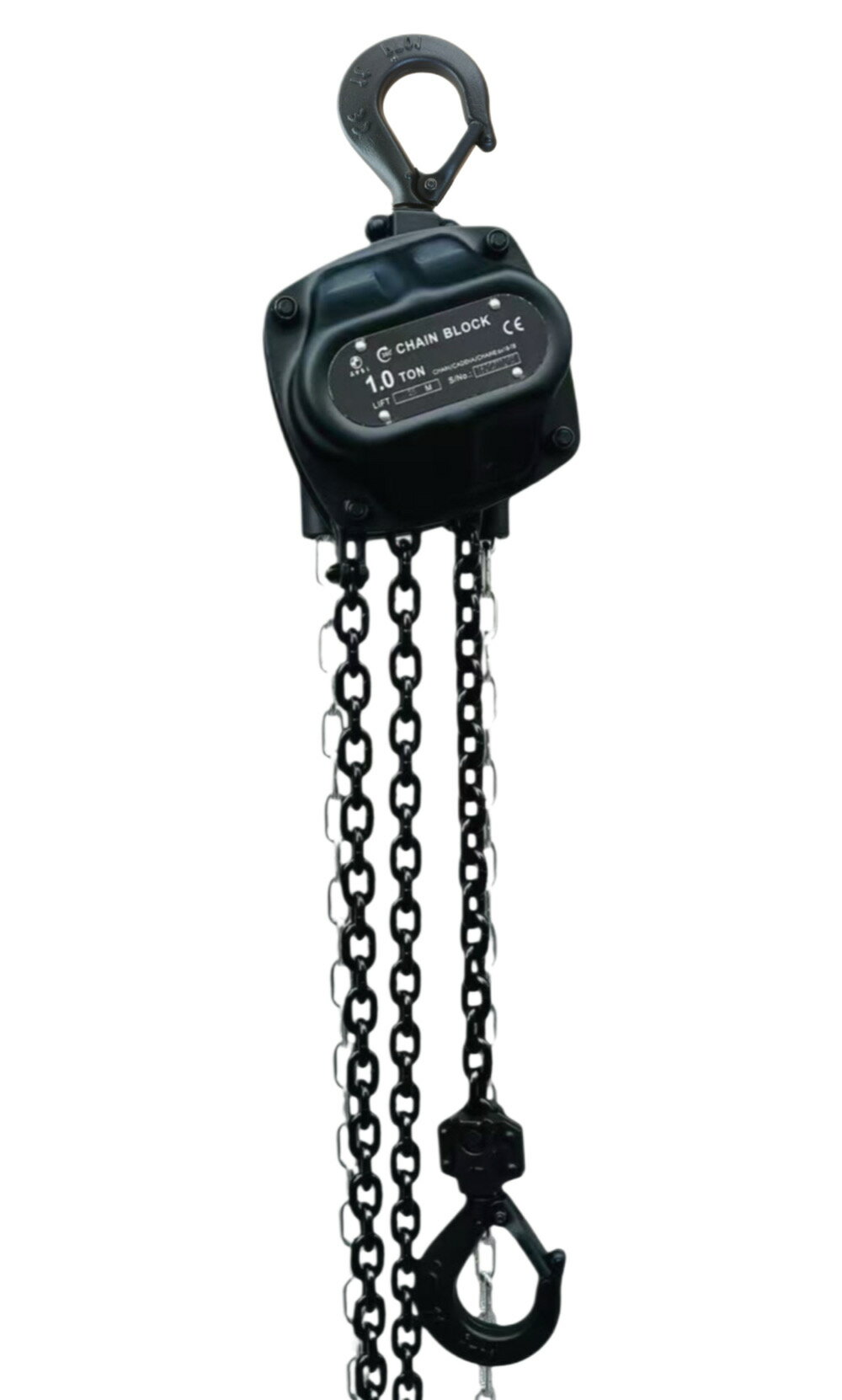 Rakuten - 三方良し 360度チェーンブロック 1.0t 1000kg 3m or 6m.黒色 360度スリーブ 自在引き チェーンホイスト 自在引きチェーンローラー 手動式 ガッチャ がっちゃ 安全作業 レバーホイスト 滑車 ハンドチェーン リフト 吊り上げチェンブロック あす楽対応