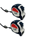三方良し 白色 2個 コンベックス 25mm×5.5m メジャー ラバー付 両面目盛 マグネット付 JIS1級規格品 スライドロック&ダブルロックボダン付 測量...