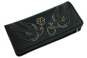 繊細なスタッズワークが魅力!!【Twin Swallow Long Wallet】スワロー・燕・スタッズ・クローバー・ハート・財布・札入れ・ウォレット・小銭入れ