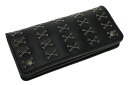 小さなクロスボーンがPOPで可愛いです！！【Arranged Cross Bone Studs Long Wallet/Modern Pirates】モダンパイレーツ クロスボーン スタッズ スカル 髑髏 パンク 財布 札入れ ウォレット 小銭入れ