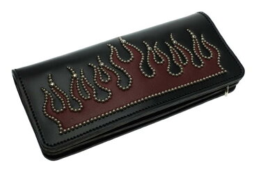 迫力のファイアーパターンが魅力！！【Flame Studs Long Wallet/Modern Pirates】モダンパイレーツ・フレアー・スタッズ・フレーム・ヴィンテージ・ロカビリー・バイカー・札入れ・ウォレット・小銭入れ