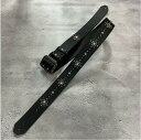 【 42mm Width Hard Leather Guitar Strap / Circle Design 001 】