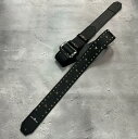 【 50mm Width Soft Leather Guitar Strap / Side & Center Pyramid Spots Design 】