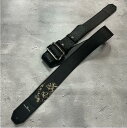 【 50mm Width Soft Leather Guitar Strap / Leopard Skull Design 】