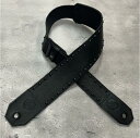 【 70mm Width Soft Leather Bass Strap / Black Express & Round Spots Design 】(IKUO...