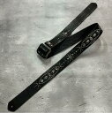 【 42mm Width Vintage Leather Guitar Strap / Vintage Spots Design 002(Black)】(SUG...