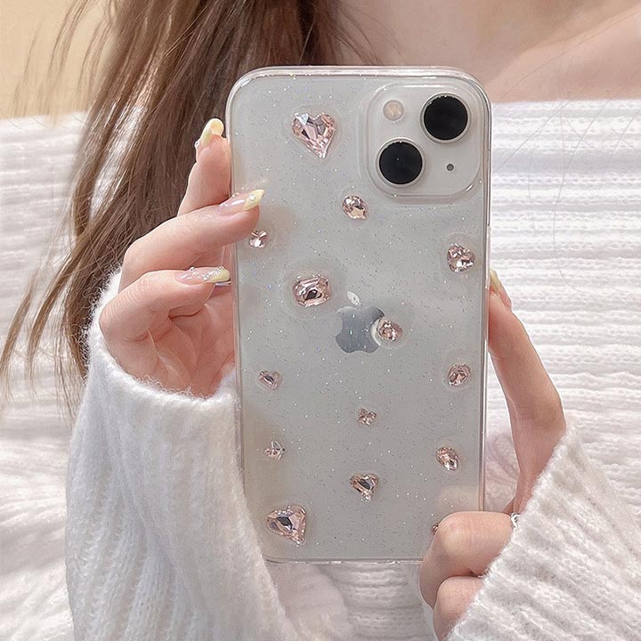 Rakuten - かわいい iPhoneケース ビジュー ラメ クリア 透明 ピンク iphone15ケース iphone14ケース スマホケース アイフォンケース アイフォン13ケース 韓国 おしゃれ