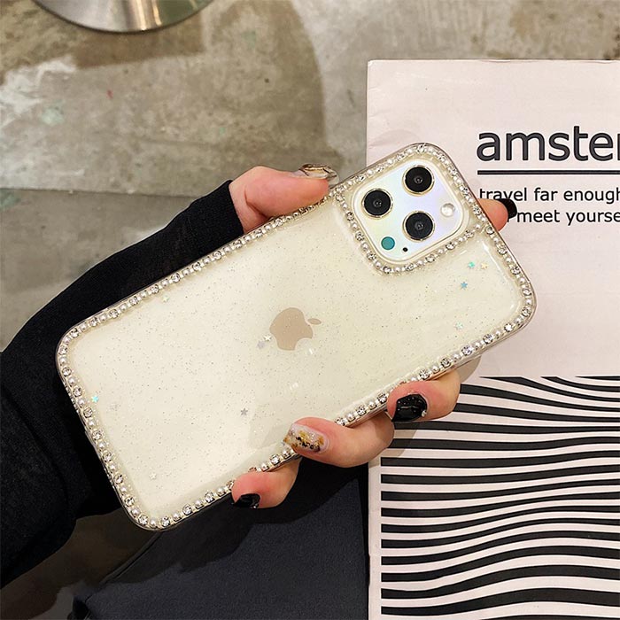 iPhone16 ケース ラインストーン 縁どり キラキラ おしゃれ iphoneケース iphoneカバー スマホケース アイフォンケース おしゃれ 韓国 可愛い 軽量 ソフトケース レディース iPhone15 iPhone14 iPhone12 iPhone13 iPhone11ケース