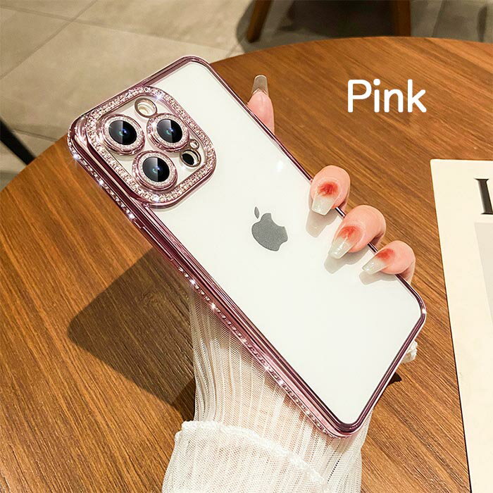 Rakuten - iPhoneケース キラキラ 透明 クリア ステッカー入れ iPhone17ケース ソフト 軽量 おしゃれ　大人かわいい 女の子 女子 iPhone16ケース スマホケース パープル ピンク シルバー ブルー 黒 iphone 12 13 14 15 16 17 Pro Max ケース カメラレンズ保護