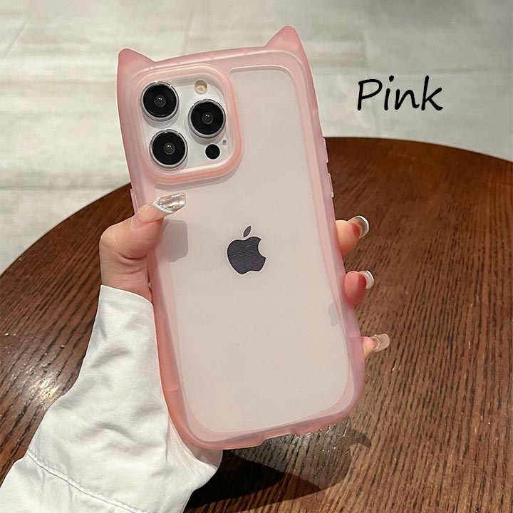 Rakuten - iPhone17ケース かわいい iPhone17Airケース クリア 透明 猫耳 iPhoneケース 軽量 耐衝撃 ソフト キュート スマホケース アイフォンケース ピンク パープル 丸型 iPhone12 iPhone13 iPhone14 iPhone15 iPhone16 iPhone17 Pro Max ケース