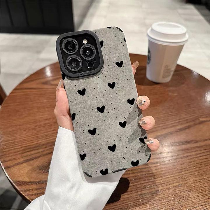 Rakuten - 可愛い iPhoneケース ハート ドット iphone16ケース iphone15ケース スマホケース アイフォンケース アイフォン16ケース ハート 韓国 生地 ファブリック おしゃれ ガーリー 耐衝撃 カメラレンズ保護 おしゃれ シンプル 高見え 可愛い キュート