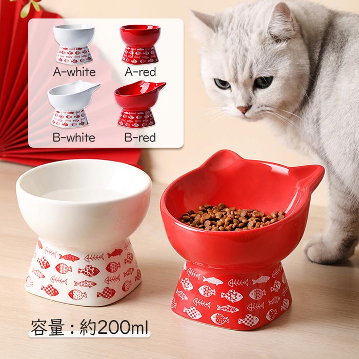 新作！犬 猫 ペット フードボウル 高さがある フード ボウル 可愛い 猫型 食べやすい 脚付き ペット用 食器 可愛いいろ ペット猫型フー..