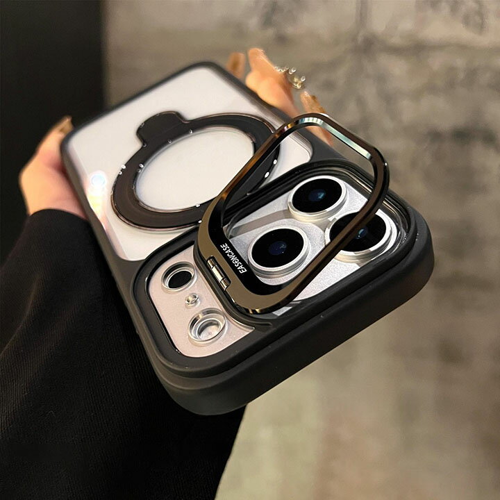 ダブルスタンド iPhone17ケース シンプル マグセーフ リング付き アイフォンケース...
