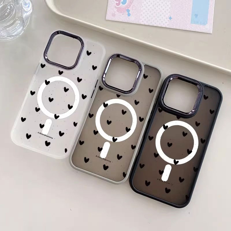 アイフォンケース iPhone17ケース スマフォケース マグセーフ magsafe ハート ぷっくり ホワイト 透明 おしゃれ カジュアル カメラレンズ保護 iPhone16proケース ワンタッチ充電 シリコン 耐衝撃 iPhone16e ケース iPhone15