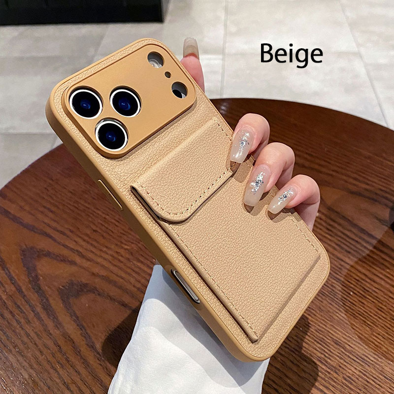 iPhone17ケース カード入れ カードポケット付き シンプル iPhoneケース PUレーザー...