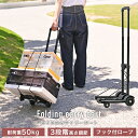 【最大10%OFFクーポン配布】【2025NEW!】キャリーカート 軽量 折りたたみ 耐荷重50kg 高さ調節 フック付き 小型 台車 折り畳みカート ハンドキャリー 折りたたみ式キャリーカート 防災 災害 バッグ 緊急用品 買い物 階段 荷物運び 旅行 釣りキャンプ BBQ レジャー ブラック
