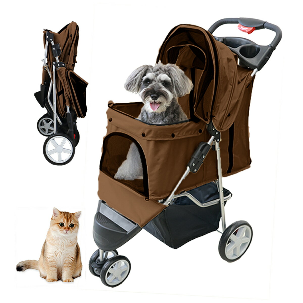 楽天市場】ペットカート 小型犬(カラーブラウン)の通販 楽天市場】ペットカート 小型犬(カラーブラウン)の通販