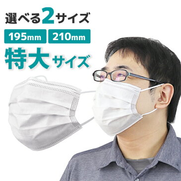 マスク 大きめ 不織布 2サイズ 男性用 使い捨てマスク 立体 三層構造 不織布マスク 特大マスク 花粉対策 三層 使い捨て 不織布 ホワイト 花粉 耳が痛くならない Lサイズ XLサイズ 白 大きめ 超大きめ 大きい