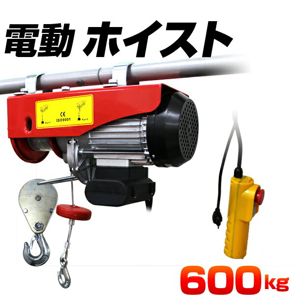 【5/20限定 5%OFFクーポン】家庭用 電動ウインチ 100V ホイスト 最大600kg 吊り上げ 吊り下げ クレーン ウインチ 電動ホイスト 家庭用ホイスト 送料無料