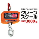 【クーポン最大2000円OFF】クレーンスケール 充電式 デジタルクレーンスケール 3t（3000kg） 吊秤 吊りはかり リモコン付き ［デジタル吊りはかり 吊り秤 デジタル クレーン スケール 計量 計測 吊り下げ 大型 はかり］ 送料無料