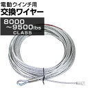 【クーポン最大2000円OFF】電動ウインチ用 ワイヤー 8.3mm×28m 8000～9500lbs用 ワイヤーロープ 交換ワイヤー フック付 送料無料