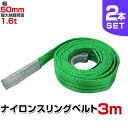 【期間限定クーポン配布中】【2本セット】スリングベルト 3m 幅50mm 使用荷重1600kg 玉掛け ナイロンスリング 1.6t 高品質 ベルトスリング ナイロンスリングベルト 繊維ベルト 吊ベルト 荷吊りベルト ロープ 牽引 クレーンロープ クレーンベルト 運搬 送料無料