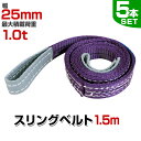 【最大400円OFFクーポン】【5本セット】スリングベルト 1.5m 幅25mm 使用荷重1000kg 玉掛け ナイロンスリング 1t 高品質 ベルトスリング ...