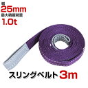 【最大400円OFFクーポン】スリングベルト 3m 幅25mm 使用荷重1000kg 玉掛け ナイロンスリング 1t 高品質 ベルトスリング ナイロンスリングベ...
