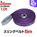 【最大400円OFFクーポン】【2本セット】スリングベルト 5m 幅25mm 使用荷重1000kg 玉掛け ナイロンスリング 1t 高品質 ベルトスリング ナイ...