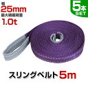 【最大400円OFFクーポン】【5本セット】スリングベルト 5m 幅25mm 使用荷重1000kg 玉掛け ナイロンスリング 1t 高品質 ベルトスリング ナイ...