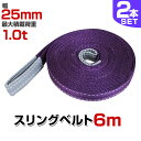 【最大400円OFFクーポン】【2本セット】スリングベルト 6m 幅25mm 使用荷重1000kg 玉掛け ナイロンスリング 1t 高品質 ベルトスリング ナイ...