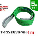 【期間限定クーポン配布中】【5本セット】スリングベルト 1m 幅50mm 使用荷重2000kg 玉掛け ナイロンスリング 2t 高品質 ベルトスリング ナイロンスリングベルト 繊維ベルト 吊ベルト 荷吊りベルト ロープ 牽引 クレーンロープ クレーンベルト 運搬 送料無料