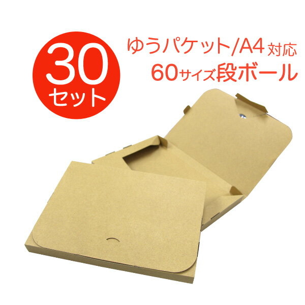 【クーポン最大400円OFF★】【30枚セット】【日本製】ゆうパケット ダンボール 60サイズ 305×220×30 段..