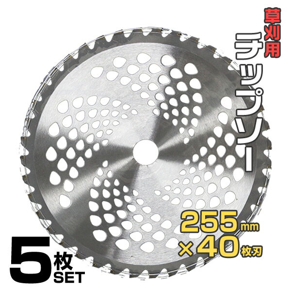 【クーポン最大2000円OFF】【5枚セット】草刈機用 チップソー 草刈 刃 草刈機 草刈り機 替え刃 草刈チップソー 255mm…