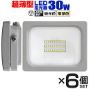 【7/10限定エントリーで最大P15倍】【6個セット】LED 投光器 30W LED投光器 昼光色 電球色 IP65 広角120度 ledライト LED投光機 看板灯 集魚灯 作業灯 舞台照明 屋内 屋外 照明 ポータブル投光器 防水加工 ACコード付 送料無料