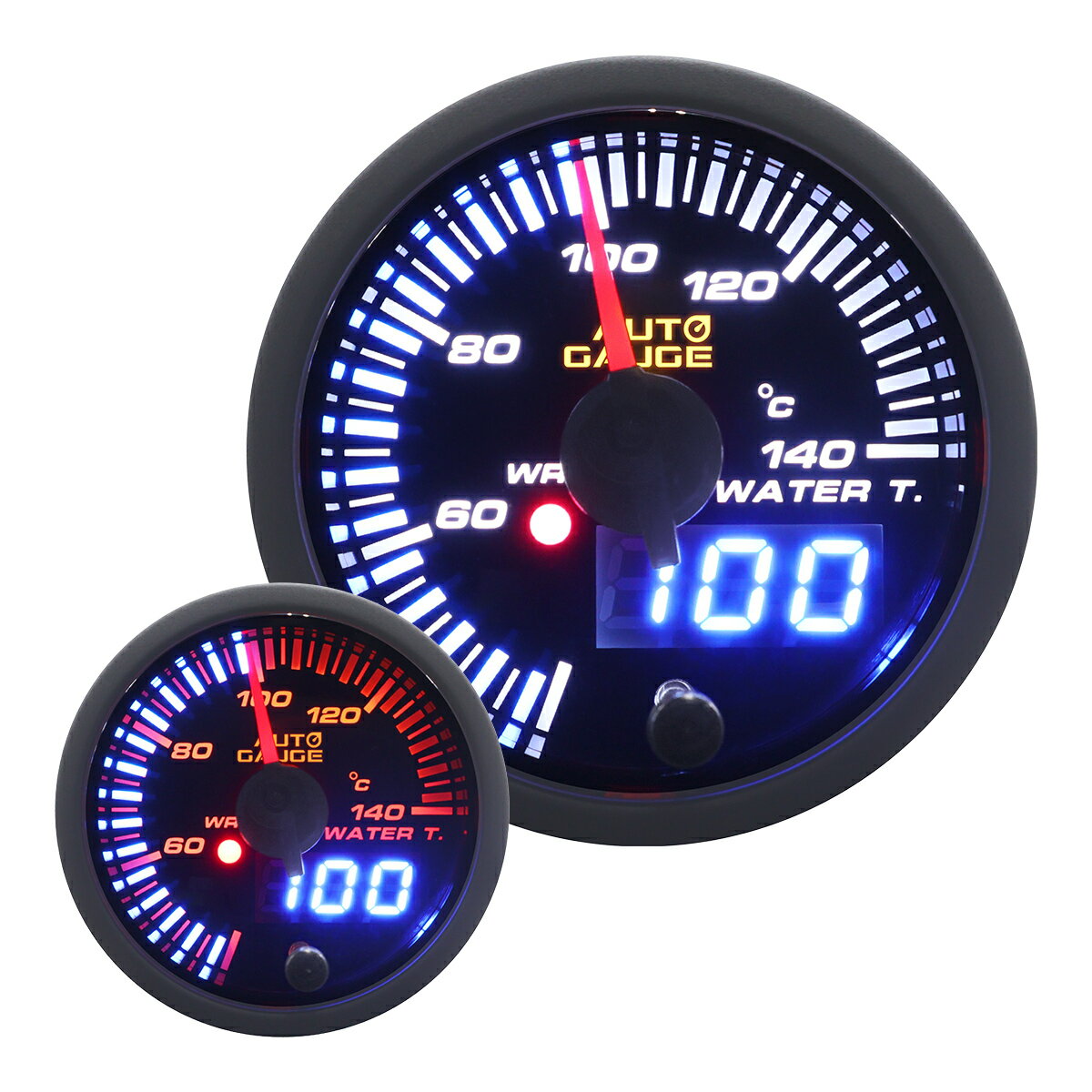 【最大11％OFFクーポン】オートゲージ 水温計 52mm 52Φ ホワイト/アンバー メーター LED ドレスアップ 車 改造 送料無料