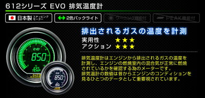 【着後レビューでクーポン】追加メーターオートゲージ排気温度計52ΦデジタルLCDディスプレイホワイト/グリーンLED車用メーター日本製モーター車ドレスアップ送料無料