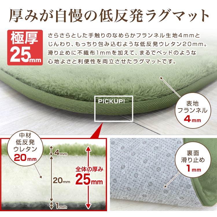 【送料無料】【抗菌 防ダニ】極厚25mm ラグ ラグマット 北欧 低反発ラグ 滑り止め 130×185cm 1.5畳 防音マット ホットカーペット対応 マット ラグ 厚手 カーペット シャギーラグ モダン 低反発 おしゃれ 冬用 夏用 新生活 送料無料 ■予