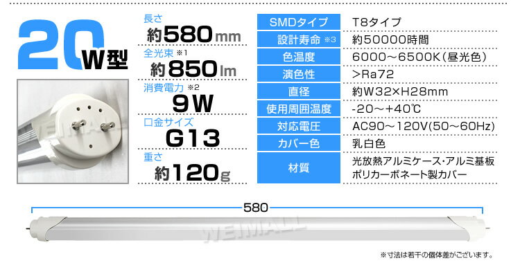 【スーパーSALE限定価格】LED蛍光灯 20W LED蛍光灯 20W形 直管 LED 蛍光灯 20W 直管 蛍光灯 20形 LED蛍光灯 20W型 直管 LED蛍光灯 58cm LED蛍光灯 直管 20W LED蛍光灯 直管 20W形 昼光色 LEDライト グロー式工事不要 送料無料