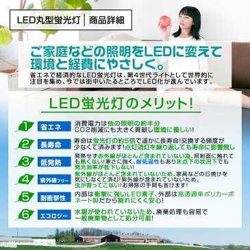 【キャッシュレス5％還元】【2本セット】LED蛍光灯 丸型 30W形 丸型LED蛍光灯 丸型蛍光灯 蛍光灯 30W 丸型 LED 蛍光灯 30形 照明 照明器具 昼光色 LED丸型蛍光灯 LEDライト LEDランプ グロー式工事不要 乳白カバー 送料無料